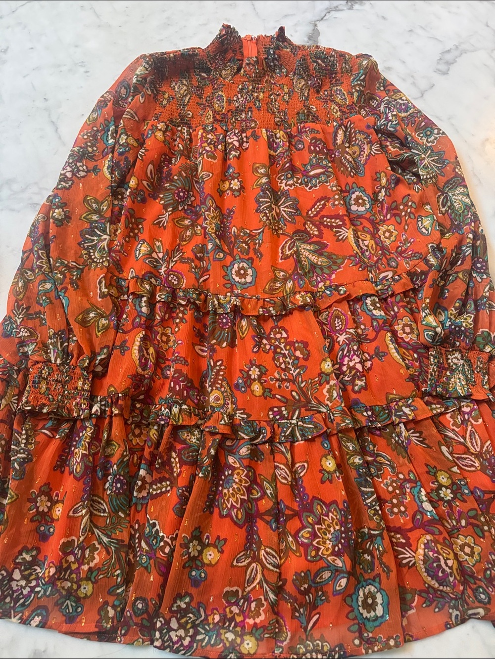 Fate Orange Floral Dress